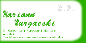 mariann murgacski business card